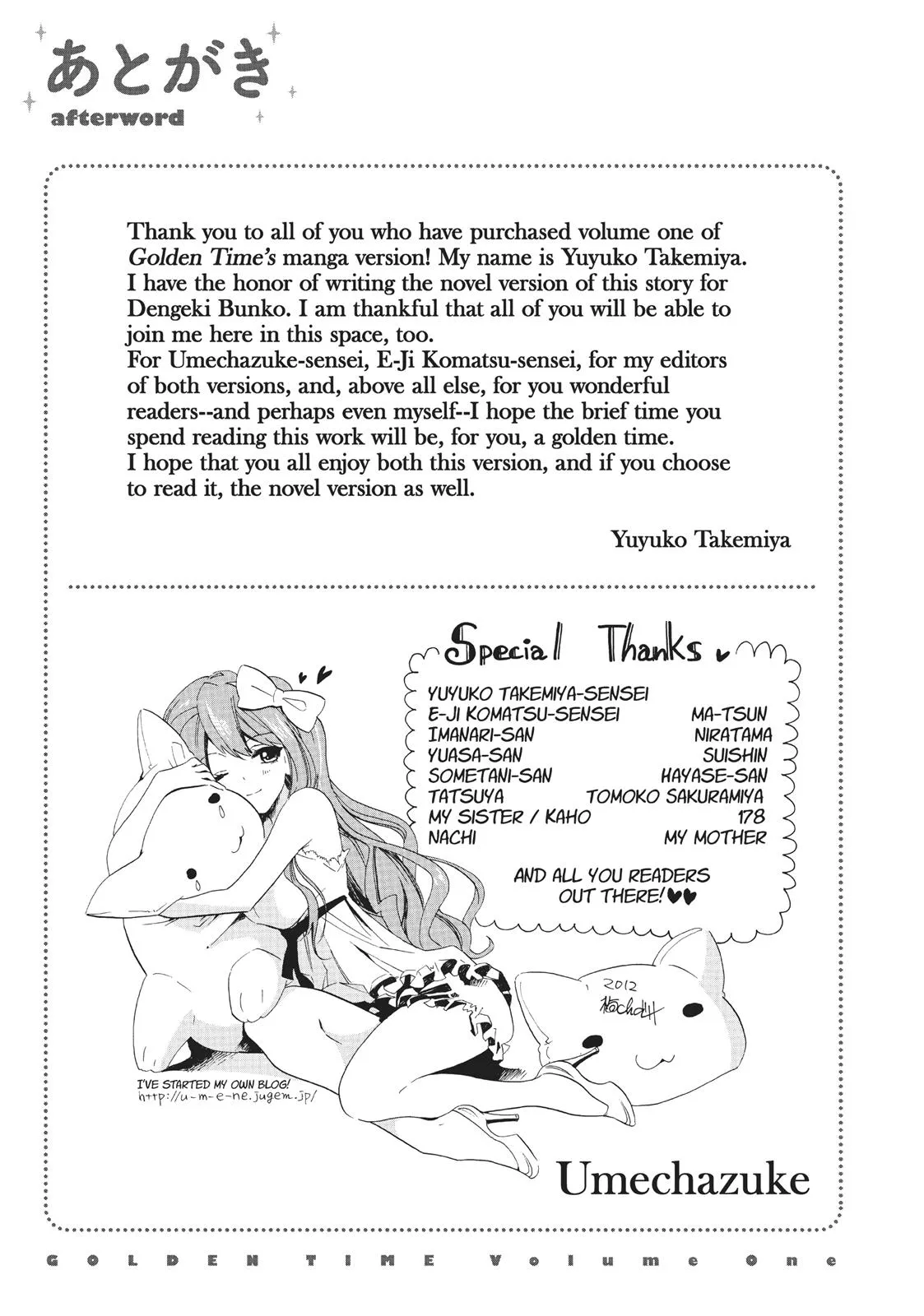 Read Golden Time Umechazuke en Manga Online